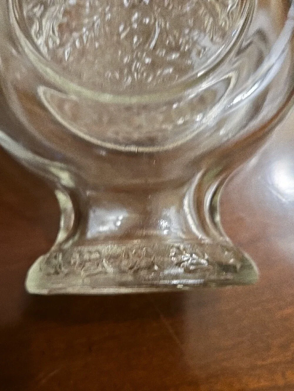 Antique Clear Glass Bottle With Cork - Embossed